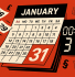 A dramatic digital illustration of a January calendar with the 31st boldly highlighted. Calendar pages appear to be flying off, and a digital countdown timer adds a sense of urgency. Subtle pound (£) symbols and tax-related icons are integrated into the design. The color scheme features red, black, and white, conveying a focused and urgent mood.