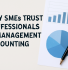 Featured blog image for 'Why SMEs Trust Professionals in Management Accounting,' with a clean light gray background. The title 'WHY SMEs TRUST PROFESSIONALS IN MANAGEMENT ACCOUNTING' is in bold navy blue font. On the right side, financial charts, including a pie chart and bar graph, are placed next to a stylish gold fountain pen resting on textured documents, creating a professional and modern aesthetic.