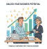 Featured image showing accountant for self employed near me guiding a freelancer at home office, with rising graph and pound signs symbolising tax savings and business growth.