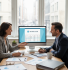 A professional yet approachable image showing a small business owner reviewing financial documents with an accountant, or a modern desk setup with accounting software on screen, calculator, and financial documents. Should convey trust and professionalism while being relatable to small business owners.