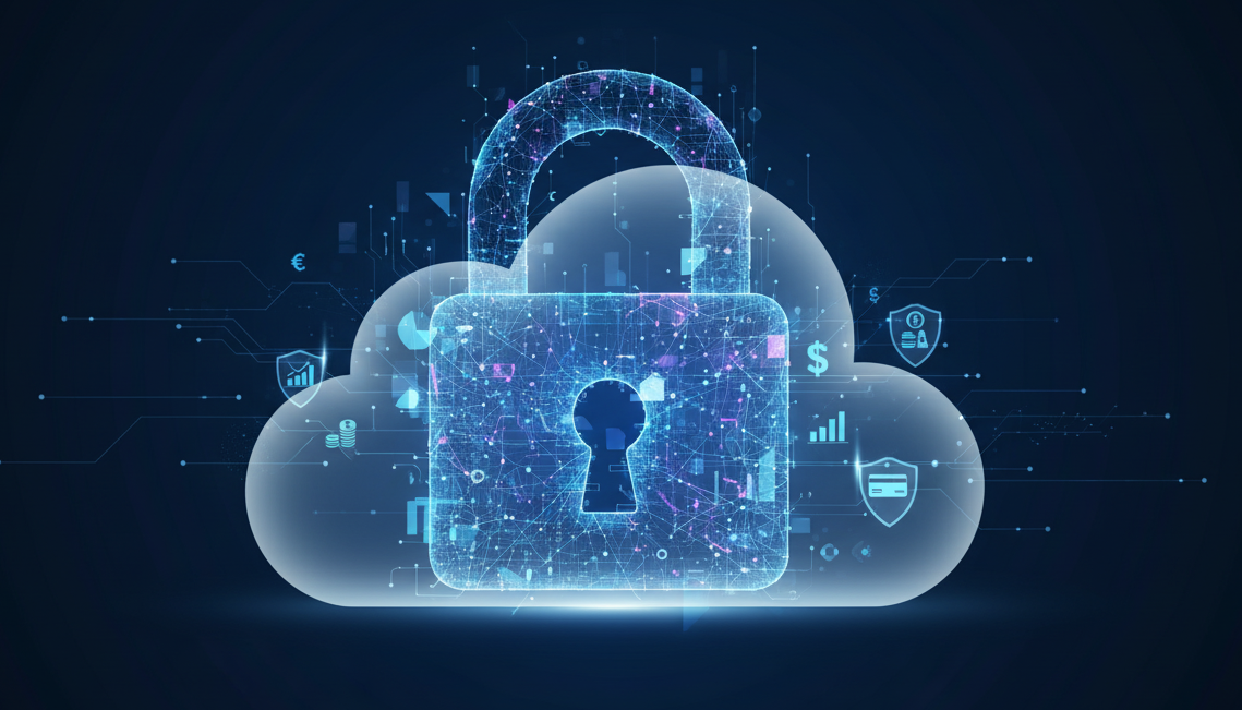 Cloud security and data protection in accounting today using digital encryption and secure financial systems.