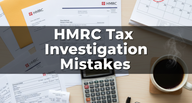 HMRC tax investigation mistakes featured image showing official letters calculator and deadline calendar