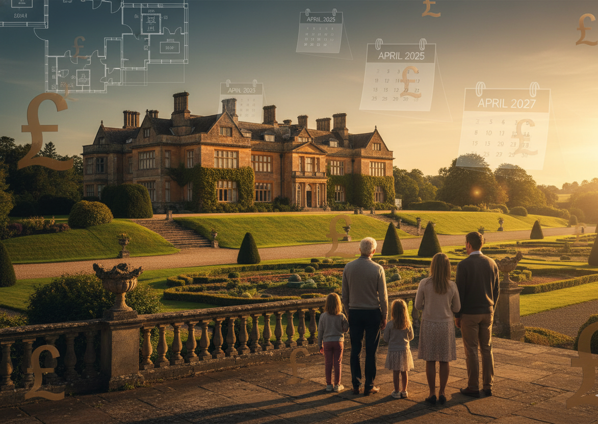 British country estate representing wealth and inheritance tax planning in England under new 2025 residence-based rules