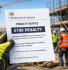 Construction contractor on busy building site holding HMRC CIS penalty notice showing common compliance mistakes that cost thousands