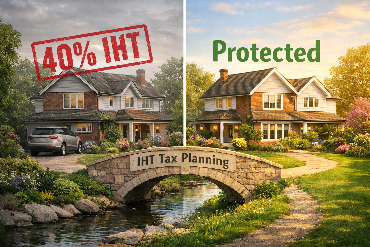 IHT tax planning visual showing how inheritance tax can be reduced on family estates through proper planning strategies and exemptions