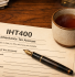 IHT 400 Notes form on a desk with pen and tea — inheritance tax return guide UK