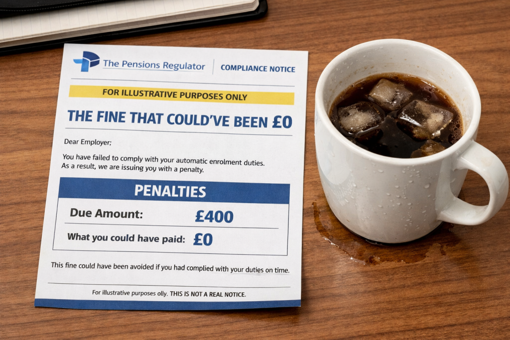 Pensions Regulator penalty notice — auto enrolment non-compliance fine small employer UK