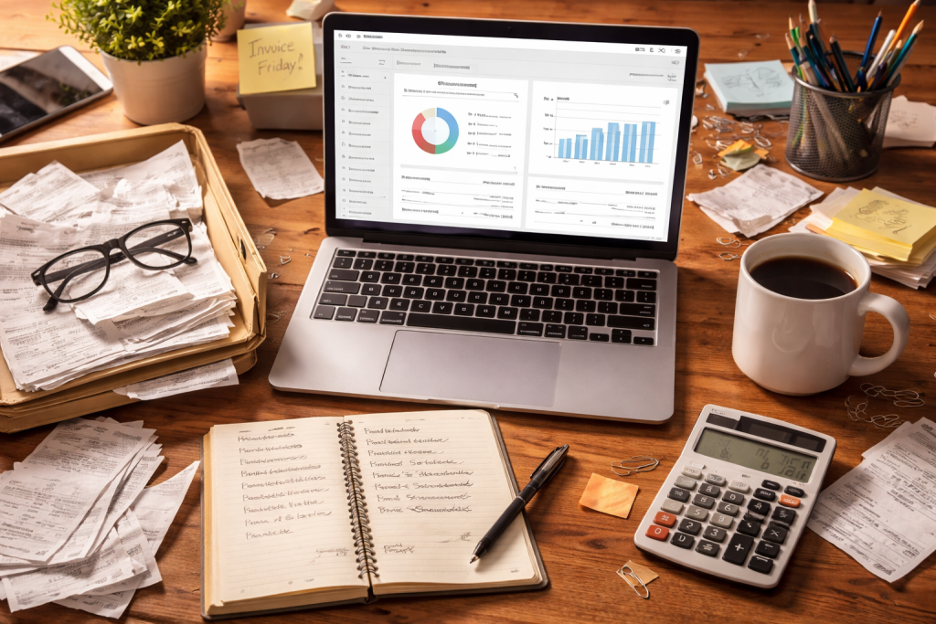 Self-employed freelancer organising income and expense records for Self Assessment tax return UK