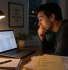 Person at desk realising they need to amend their tax return after submission