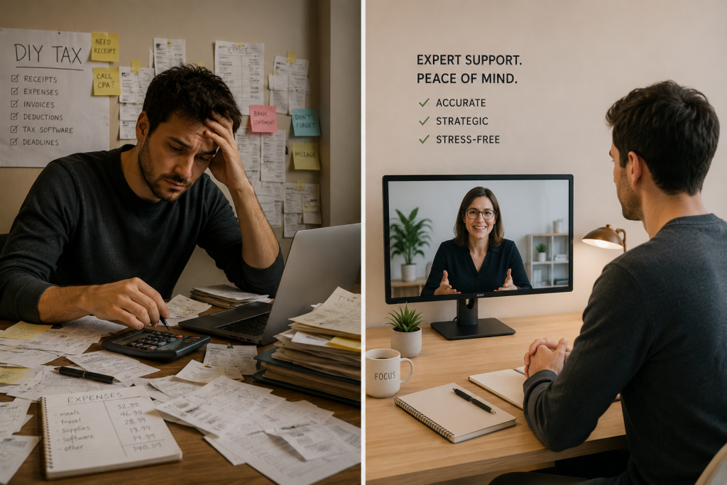 Comparison of DIY self-assessment vs working with an accountant for self-employed tax returns