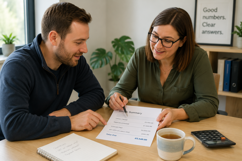 Self-employed builder claiming a CIS tax refund through a Self Assessment return with an accountant