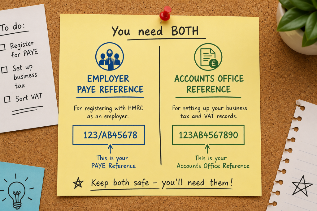 Employer PAYE reference number and Accounts Office reference number explained