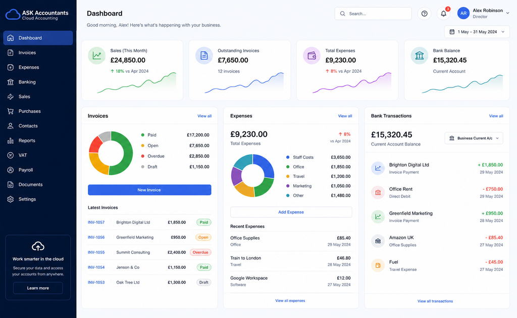 Manage contractor accounting with cloud accounting software