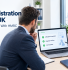 Business owner reviewing VAT registration online in the UK with £90,000 turnover threshold checklist.