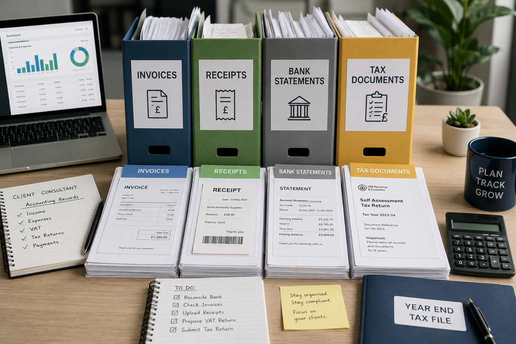 Organise accounting records for consultants