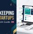 Bookkeeping for startups guide showing UK accounting dashboard, cash flow, expenses and profit