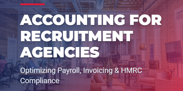 Accounting for recruitment agencies: A modern office scene with navy blue and red corporate branding, representing expert HMRC compliance, payroll management, and financial advisory services by ASK Accountants UK Ltd.